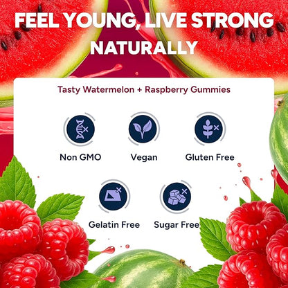 Sugar-Free Resveratrol Gummies - Potent Anti-Aging Antioxidant - Resveratrol Supplement to Support Digestive & Immune Health - Natural Herb for Cell Growth & Repair - Easy Chewable NMN Alternative