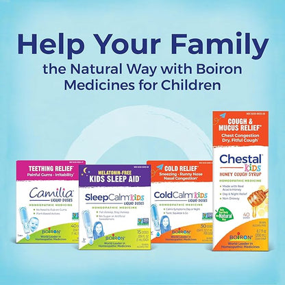 Boiron SleepCalm Kids Liquid Doses Sleep Aid for Deep, Relaxing, Restful Nighttime Sleep - Melatonin-Free and Non Habit-Forming - 15 Count