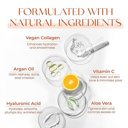 Vitamin C & Collagen Serum & Day Cream Set - Anti-Aging, Dark Spot Remover & Brightening - Dermatologist Tested Korean Skincare - Clean Beauty, Cruelty-Free, All Skin Types - 1.69 Fl. oz