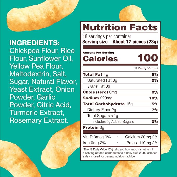 HIPPEAS Chickpea Puffs, Groovy White Cheddar, Gluten Free Snacks, Dairy Free, Vegan, 0.8oz, Pack of 30, 3g Protein, 2g Fiber, Crunchy, Nutritious, Baked Plant Protein Snack, Non-GMO, Kosher
