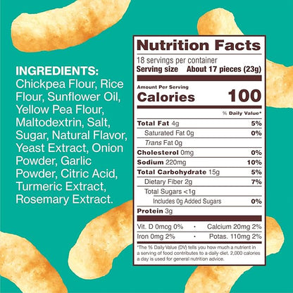 HIPPEAS Chickpea Puffs, Groovy White Cheddar, Gluten Free Snacks, Dairy Free, Vegan, 0.8oz, Pack of 30, 3g Protein, 2g Fiber, Crunchy, Nutritious, Baked Plant Protein Snack, Non-GMO, Kosher
