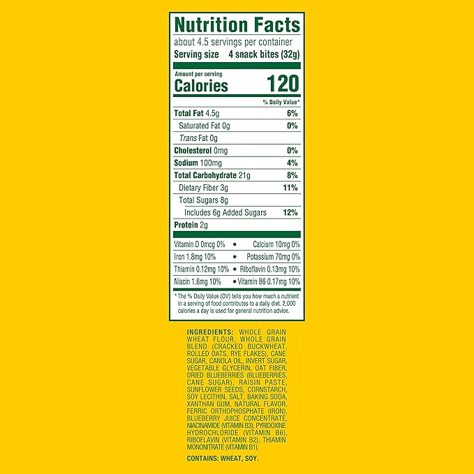 belVita Energy Snack Bites, Blueberry and Sunflower Seed, 5 oz