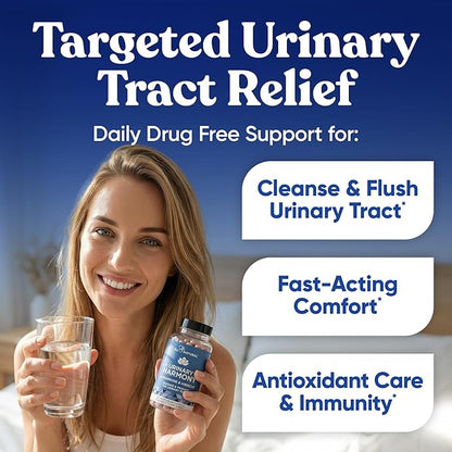 Eu Natural Urinary Harmony D-Mannose Supplement - Urinary Tract Health for Women - Fast-Acting Urinary Cleanse & Flush with Clinical-Strength D-Mannose & Hibiscus - 180 Capsules