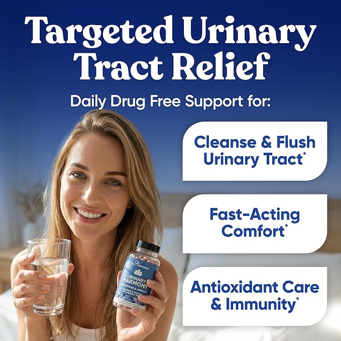 Eu Natural Urinary Harmony D-Mannose Supplement - Urinary Tract Health for Women - Fast-Acting Urinary Cleanse & Flush with Clinical-Strength D-Mannose & Hibiscus - 60 Capsules