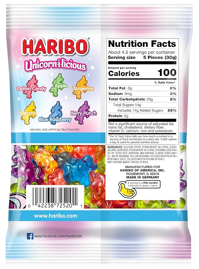 Haribo Unicornilicious Gummy Candies – 5 oz (Pack of 12) – Colorful Fruity Flavors with Whimsical Shapes – Perfect for Parties, Candy Bowls, Gifts, and Everyday Snacking