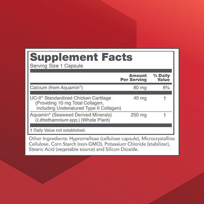 PROTOCOL FOR LIFE BALANCE Joint-UC with Undenatured Type II Collagen- Calcium & 70+ Trace Minerals - Immune Support Supplement - Non-GMO & Dairy Free - 60 Veg Caps