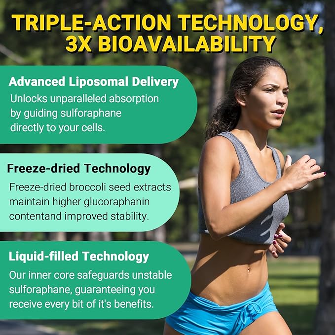 Liposomal Sulforaphane Supplement Gummies 150mg - Organic Broccoli Sprout Extract Supplement with Glucoraphanin, White Mustard for Antioxidant, Detox - Sugar Free, Lemon Flavored,60 Counts