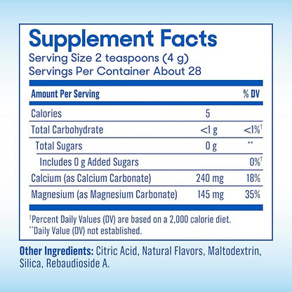 SlowMag® Magnesium Powder, Magnesium + Calcium Supplement Drink Mix, Raspberry Lemon Flavor, Supports Muscle Relaxation & Heart Health, 4oz