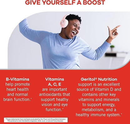 Geritol, Multivitamin Supplement, Contains B-Vitamins, Antioxidants, Vitamins C, E & D and Iron, 26 Essential Vitamins and Minerals, Gluten-Free, Non-GMO, No Artificial Sweeteners, 40 Tablets