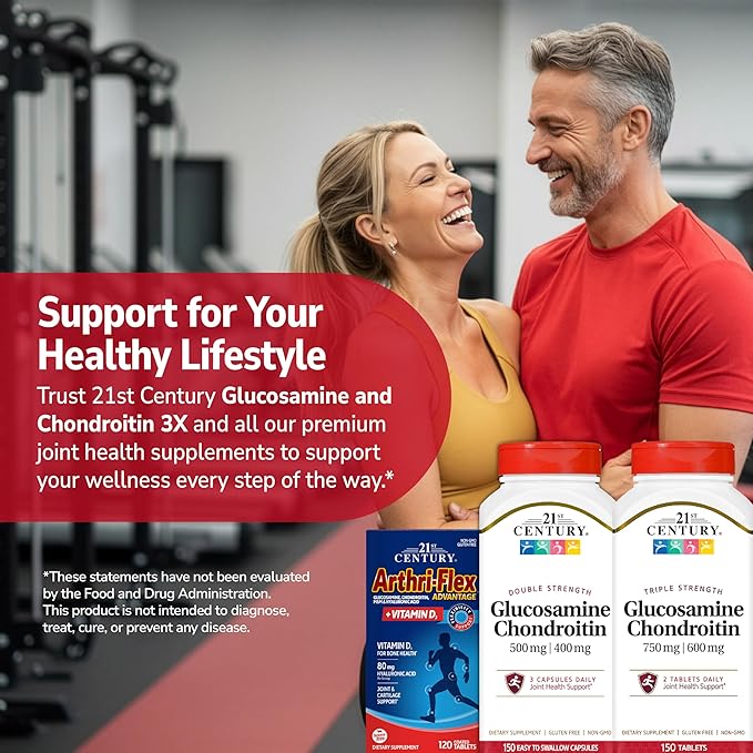 21st Century Glucosamine Chondroitin 750/600mg - Triple Strength, Tablets, 150 Count