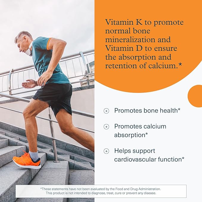 Youtheory K2D3 - Bone & Heart Health Support* - Combines Vitamin D3 & Vitamin K2 - Dairy, Soy & Gluten Free - Peach, 60 Vegetarian Gummies