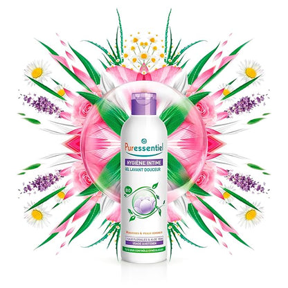 Puressentiel Feminine Wash Ph Balance Vaginial Cleanser Gel for Womens Hygiene 99.6 Natural Origin Organic Vegan EcoCertified Made in France 16.5 fl oz, Rose, 16.9 Ounce