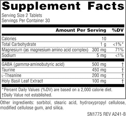 Source Naturals Serene Science L-Theanine with Magnesium and GABA - 60 Tablets