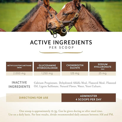 Equithrive Classic Joint Supplement Pellets with Glucosamine, Chondroitin, Hyaluronic Acid and MSM for Horses and Senior Horses, 3.3 lbs