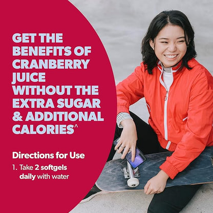 AZO Cranberry Pro Urinary Tract Health Supplement 600mg PACRAN, 1 Serving : More Than 1 Glass of Cranberry Juice, Sugar Free Cranberry Pills, Non-GMO 100 Softgels (Pack of 2)