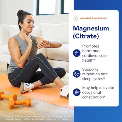 Pure Encapsulations Magnesium (Citrate) - Supplement for Sleep, Heart Health, Cognitive Health, Bone Health, Energy, Muscles, and Metabolism* - with Premium Magnesium - 90 Capsules