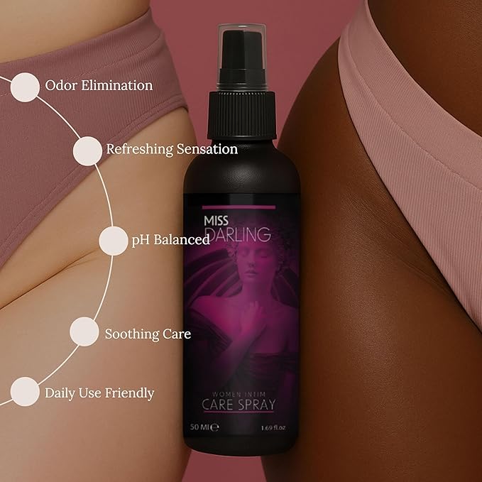 Miss Darling Intimate Feminine Care Spray for Women – Odor Control, pH Balance & Tightening Support – Soothing Daily Mist for Vaginal Dryness, Freshness & Yeast Infection Discomfort Relief