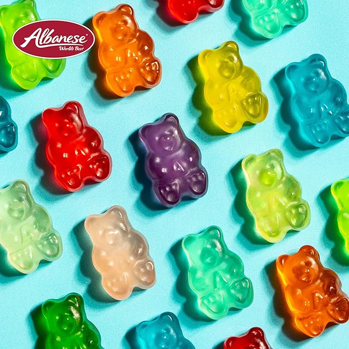 Albanese Candy, 12 Flavor Gummi Bears, 7.5-Ounce Bag, Pack of 12