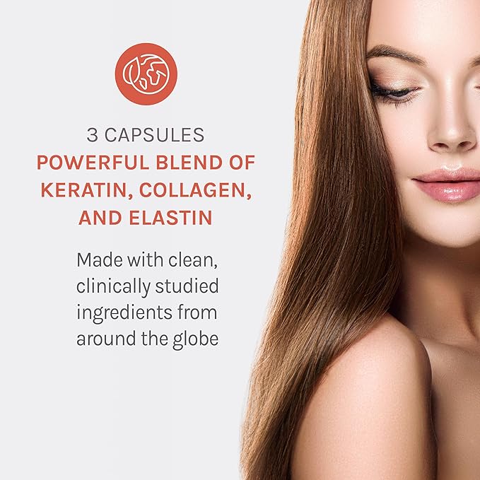 Reserveage Beauty - Tres Beauty 3 - Supplement for Hair Growth, Skin Care & Nail Care - Collagen Supplement with Keratin & Biotin - Gluten Free - 90 Capsules (30 Servings)
