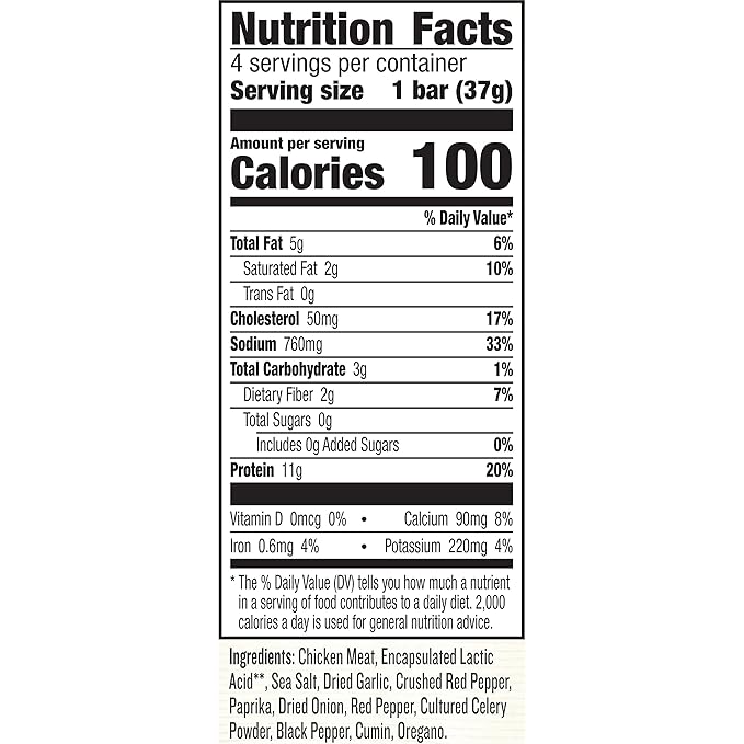 EPIC Chicken Sriracha Bar, Keto and Paleo Friendly, Protein Bars, 4 Ct, 5.2 oz