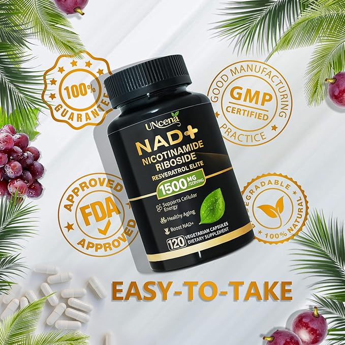 NAD Supplement 1500mg - Liposomal NAD+ Nicotinamide Riboside with Resveratrol, NAD Plus Boosting - Support Cellular Health, Stamina & Healthy Aging for Women & Men- Pack of 2