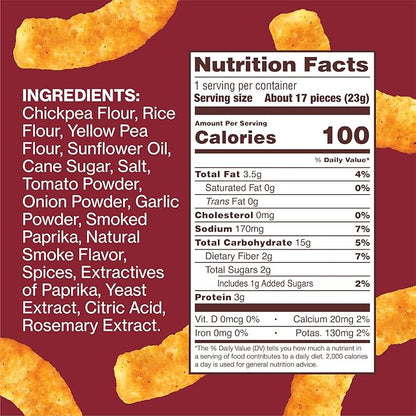 HIPPEAS Chickpea Puffs, All Dressed Barbecue, Gluten Free Snacks, Dairy Free, Vegan, 0.8oz, Pack of 18, 3g Protein, 2g Fiber, Crunchy, Nutritious, Baked Plant Protein Snack, Non-GMO, Kosher
