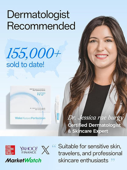 WNP Ultra Hydrating Serum 3% Hyaluronic Acid Smoother Skin|Pre-makeup SkinCare|Anti-Aging serum for face Single-Use Vials Skincare|for Sensitive skin|4D Hyaluronic Acid (60 vials)