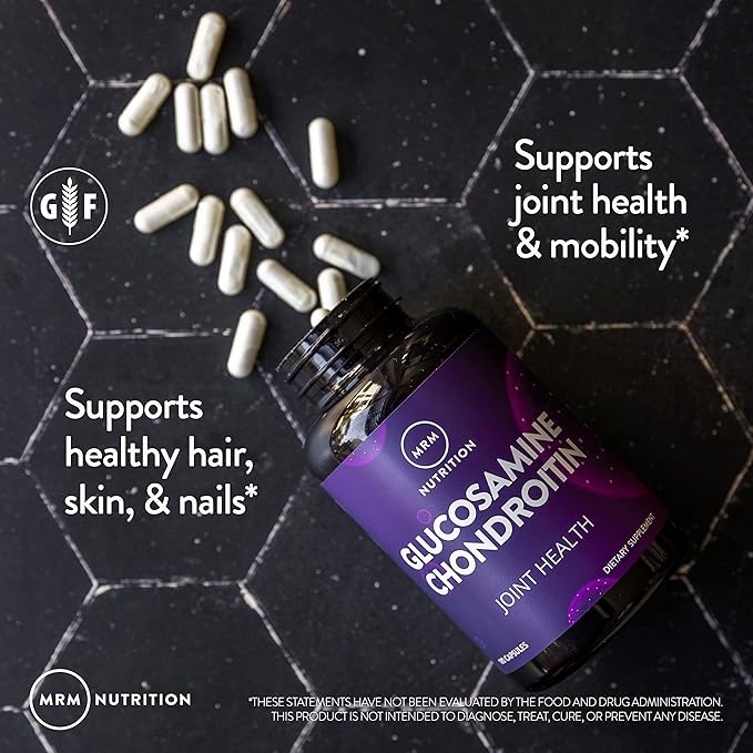 MRM Nutrition Glucosamine 1500mg & Chondroitin Sulfate 1200mg-For Women and Men-Joint Support Supplement for Cartilage Health, Mobility, Connective Tissue, & Nutrition, Gluten-Free - 60 Servings