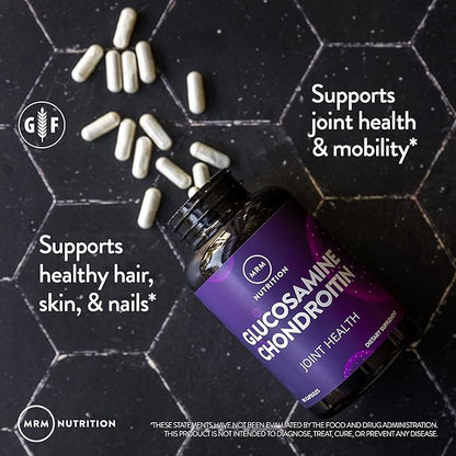 MRM Nutrition Glucosamine 1500mg & Chondroitin Sulfate 1200mg-For Women and Men-Joint Support Supplement for Cartilage Health, Mobility, Connective Tissue, & Nutrition, Gluten-Free - 60 Servings