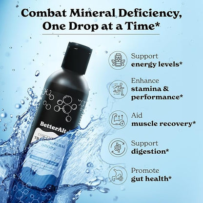 Better Alt Concentrated Trace Mineral Drops |Contains 72+ Minerals| Lab-Tested for Purity | Aids Muscle Recovery and Boosts Energy | 2-Month Pack with 96 Servings