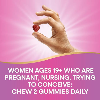 Nature’s Way Alive! Gummy Prenatal Vitamins, Prenatal Multivitamin Supplement with Plant-Based DHA for Brain & Eye Development*, Vegetarian Orange Raspberry Lemonade Flavored, 90 Gummies