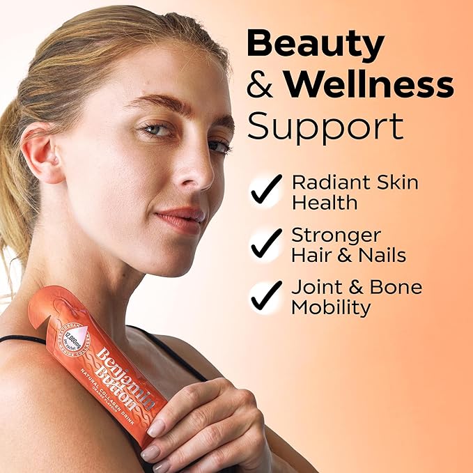 Marine Collagen Liquid Sachet w/Hyaluronic Acid & Vitamin C | for Hair, Skin, Nails & Joints | 12,000mg High Strength Hydrolysed Collagen (1.01 Fl Oz (Pack of 28), Orange)