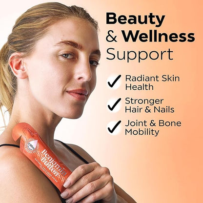 Marine Collagen Liquid Sachet w/Hyaluronic Acid & Vitamin C | for Hair, Skin, Nails & Joints | 12,000mg High Strength Hydrolysed Collagen (1.01 Fl Oz (Pack of 28), Orange)