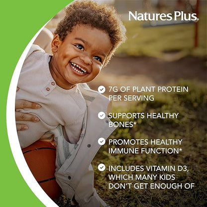 NaturesPlus SPIRU-TEIN Junior, Chocolate - 1 lb - Plant-Based Protein Powder Shake for Kids - Gluten Free & Vegetarian - 15 Servings