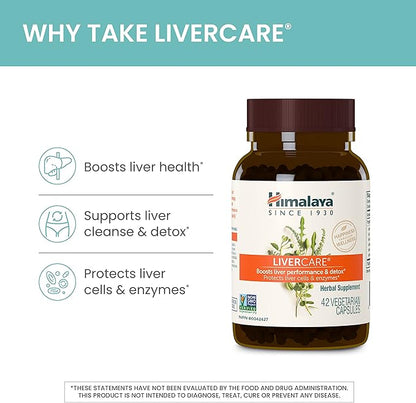 Himalaya LiverCare, 180 Day Supply - Herbal Liver Support Promoting Waste Elimination, Liver Cleanse, Detox, and Bile Production - Vegan, Non-GMO, Gluten Free, 375 mg, 180 Capsules (Pack of 2)
