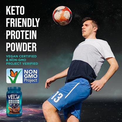 Vega Protein + Supergreens - 20g Plant-Based Protein, Chocolate, 25 Servings, Real Greens & Veggies, Vegan Keto, 0g Added Sugar, Non-GMO, Gluten Free, Dairy Free, 1.8lbs (Packaging May Vary)