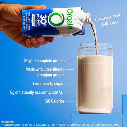 Orgain 30g High Protein Shake, Dairy Isolate Milk Protein, Fruity Cereal, 5g BCAAs, <1g Sugar Per Serving, Meal Replacement, Ready to Drink, Keto Friendly, Gluten-Free 11 Fl Oz,(Pack of 24)