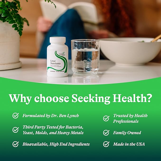 Seeking Health Liver Nutrients - Health Supplement for Glutathione Production Support - Liver Cell Function Support with Milk Thistle, Alpha-Lipoic Acid & N-Acetyl-L-Cysteine - 60 Capsules