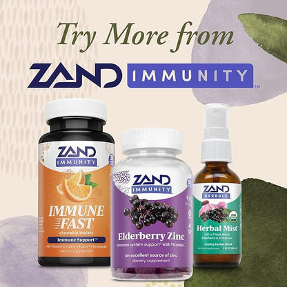ZAND Elderberry Zinc Immunity Gummies with Vitamin C, Year-Round Immune Support for Children & Adults, 60 Count