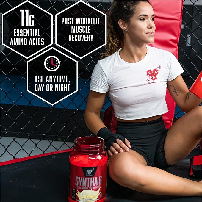 BSN SYNTHA-6 EDGE Protein Powder, Vanilla Flavored Powder with Hydrolyzed Whey, Micellar Casein, for Muscle Gain, Low Sugar, 24g Protein, Vanilla Milkshake, 28 Servings, 2.34 Pound (Pack of 1)