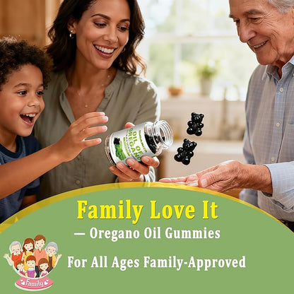 Oil of Oregano with Black Seed Oil + Vitamin D3 | 3 in 1 Oregano Oil 500mg Gummies for Immune Health | Retains High Concentrated Carvacrol & Thymoquinone | Non-GMO, Vegan | 120 Chewable