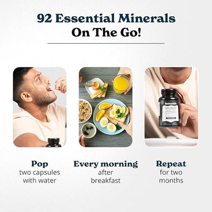 3000mg Iris Sea Moss, 2000mg Black Seed Oil, 1000mg Ashwagandha, 1000mg Burdrock Root, 1000 mg Bladderwrack with Black Pepper & Vitamin C | Vitality & Energy Support | All-in-one supplement | 120 Caps