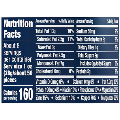 PLANTERS Lightly Salted Cashews, Cashew Halves & Pieces, Plant-Based Protein, 8 Oz Canister, Great Party Snack (Pack of 2)