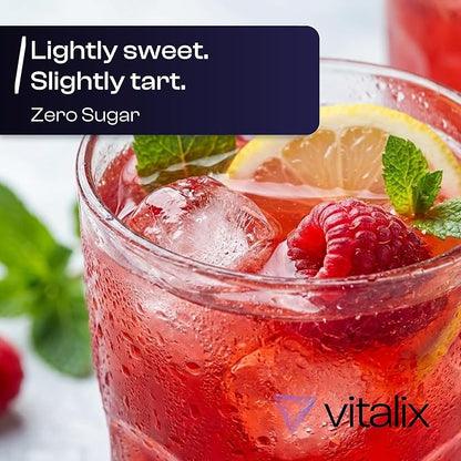 Vitalix – Cortisol Reducer & Adaptogen Drink Mix with Ashwagandha KSM 66, Magnesium Glycinate 200mg, L-Theanine 200mg, Vitamin C 500mg & Electrolytes – Raspberry Lemonade – 30 Servings