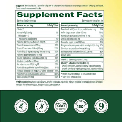 MegaFood Whole Body 55+ Womens Multivitamin - Multivitamin for Women - Vitamin D3 K2, Magnesium Citrate, Biotin & Folate - Bone Health - Brain, Heart & Immune Support - 90 Gummies, 30 Servings