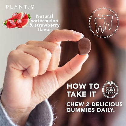 PLANT.O NUTRITION SuperGreens Gummies | Daily Greens Superfood with Fruits, Vegetables & Vitamins to Boost Immunity, Cognitive & Gut Health | Watermelon & Strawberry Flavor | 60 Super Gummies