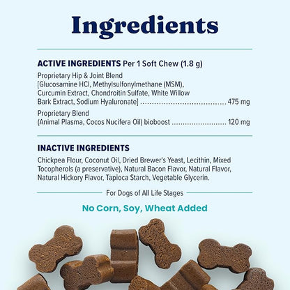 Solid Gold Hip and Joint Supplement for Dogs - Glucosamine Chondroitin MSM for Advanced Joint & Mobility Support - Omega 3 Fish Oil Antioxidant & Immune Health Support