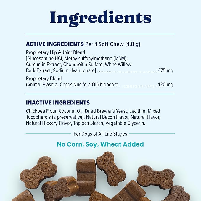 Solid Gold Hip and Joint Supplement for Dogs - Glucosamine Chondroitin MSM for Hip & Joint Pain Relief for Dogs - Puppy, Adult & Senior Dog Supplements for Dog Arthritis Pain Relief & Mobility - 120ct