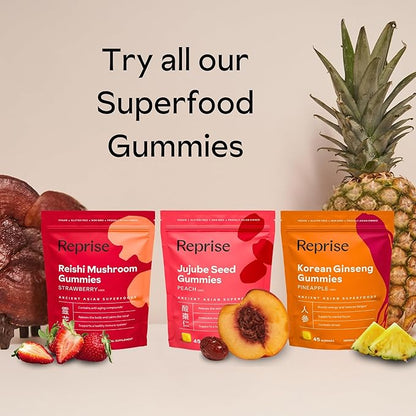 Reprise Goji Berry Superfood Gummies - All-Natural Antioxidant, Digestion, 240 mg Full-Potency, Low-Sugar, Vegan, 45 Blueberry Flavored Gummies (Pack of 1)
