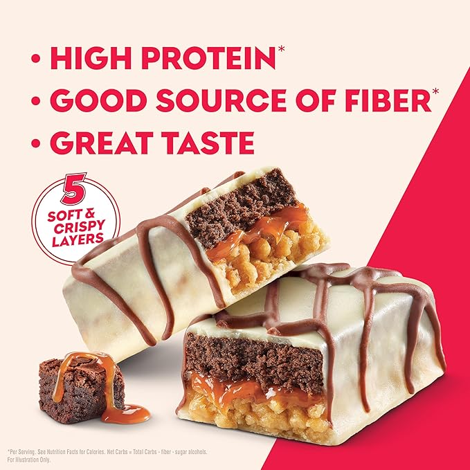 New Atkins High Protein Bars, Brownie Delight Flavor, 15g of Protein, 4g Net Carbs, 4 Count* (Pack of 3)